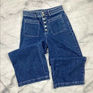 Free People Wide Leg Crop Jeans